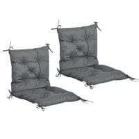 Set of 2 Garden Chair Cushions Seat Pad w/Backrest Outdoor & Indoor Use