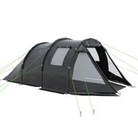 Camping Tent with 2 Rooms for 3-4 Persons, Portable Tunnel Tent W/WindowA20-285V00BK