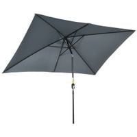 3x2m Patio Umbrella Canopy Tilt Crank Rectangular Sun Shade Steel84D-013V00CG