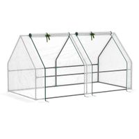 Mini Small Greenhouse Poly Tunnel Steeple for Plants Vegetables White
