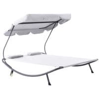 Double Hammock Sun Lounger Bed Shelter Shade Canopy Adjustable 2 Pillows84B-174CW