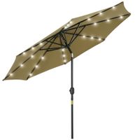 24 LED Parasol Umbrella Solar Powered Chain Light Garden Tilt Crank84D-018BN