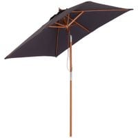 2m X 1.5m Patio Umbrella Market Parasol Outdoor Sunshade w/6 Ribs Wooden Pole84D-017CG