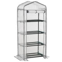 Portable 4-Tier Greenhouse Plant Grow House Shed w/Clear Cover Outdoor 2 Color845-228V01WT