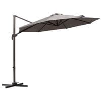 Garden Sun Umbrella Hanging Cantilever Parasol Canopy w/Base 3 Colors840-126GY