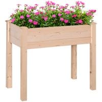 Garden Planter Elevated w/Open Planter Inner Bag Drainage Hole for Wood845-239V01