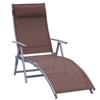Sun Lounger Recliner Foldable Lounge Chair with Pillow Adjustable Backrest84B-184BN