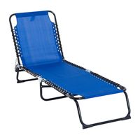 Foldable Beach Chaise Lounge 4 Adjustable Positions Sleeping Bed84B-206