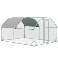 Chicken Run 1 Room Galvanized Chicken Coop Hen House w/Water-Resist CoverD51-321V01