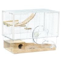 Hamster Cage, Gerbil Cage W/Deep Bottom, Wooden Ramp, Hut, Exercise Wheel
