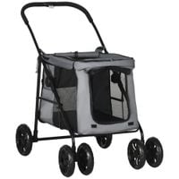 Pet Stroller Dog Pram with One Click Foldable Design Safety Leash CushionD00-163V00GY