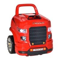 Kids Truck Engine Toy Set w/Horn, Light, Car Key for 3-5 Years Old Red