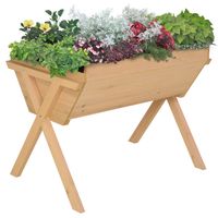 Garden Wooden Planter Flower Riased Bed Container Herb Plant Stand Box 100x70x80