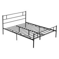 King Metal Bed Frame W/Headboard and Footboard, Underbed Storage Space
