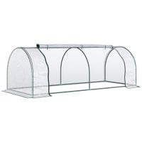 Transparent PVC Tunnel Greenhouse Green Grow House Steel Frame 250 X 100 X 80cm