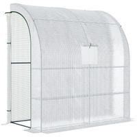 Walk-In Lean to Wall Greenhouse w/Window, Door, Shelf 200L X 100W X 213Hcm845-304V04