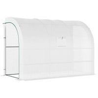 Outdoor Garden Greenhouse Backyard Nursery W/Windows, Zippered Doors, White