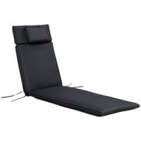 Garden Sun Lounger Cushion, Sunbed Reclining Thick Padded with Pillow Outdoor84B-304V72BK