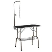 Pet Foldable Grooming Table W/Adjustable Arm Non-Slip Rubber Tabletop Leash