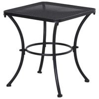 Patio Outdoor Square Metal Outdoor Garden Coffee Dining Bistro Table - Black