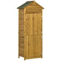 Wooden Garden Storage Shed Tool Cabinet w/Two Lockable Door 191.5x79x49cm