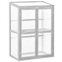 Wooden Cold Frame Greenhouse for Plants PC Board Garden 76 X 47 X 110cm Grey