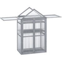 80 X 47 X 138 cm Wooden Cold Frame Greenhouse for Plants Vegetables Flowers845-370GY