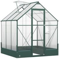 Walk-in Greenhouse Outdoor Polycarbonate Aluminium with Foundation Plant Bed845-421V01
