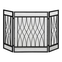 126cm 3-Panel Metal Folding Fireplace Screen Protective Guard Child Pet