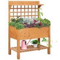 Wooden Planter Raised Elevated Garden Bed for Vegetables Flowers, 105x40x135cm