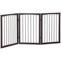 Folding Pet Gate Dog Fence Child Safety Indoor Durable Free Standing Pine Wood