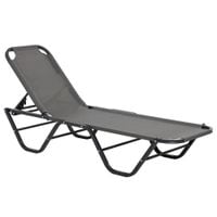 Sun Lounger Relaxer Recliner w/5-Position Adjustable Backrest Pool Sun Bathing84B-386GY