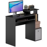 Computer Desk with Sliding Keyboard Tray Storage Drawer Shelf Workstation Black