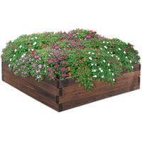 Garden Wooden Plant Raised Bed Planter Grow Containers 80L X 80W X 22.5H cm