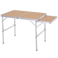 Aluminium Picnic Table w/Side Desktop Outdoor Bbq Party Portable Folding84B-400V01