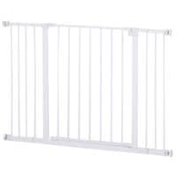 Pressure Fit Dog Gate Pet Barrier for Stairs Doorway, 76-107cm Width White