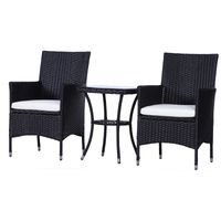 Rattan Furniture Bistro Set Garden Table Chair Patio Outdoor Conservatory Wicker841-094