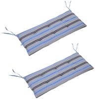 2 Pieces Patio Bench Swing Chairs Garden Chairs Double Seat with Cushion84B-431V70BU