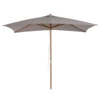 2 x 3 (M) Wooden Garden Parasol Sun Shade Patio Umbrella Canopy Light Grey