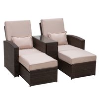 Outdoor Garden Rattan Sofa Lounger Recliner Wicker Patio Furniture Set