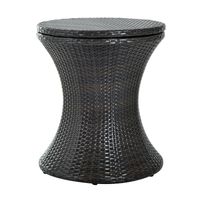 Rattan Ice Bucket Activity Bar Cooler Table Beer Brown Outdoor Patio Party