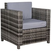 1 Seater Garden Patio Rattan Wicker Furniture Single Cube Chair Sofa Outdoor