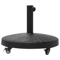 Resin Patio Umbrella Base Parasol Stand Weight Deck Holder W/Wheels Outdoor
