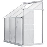 6 X 4ft Lean to Polycarbonate Greenhouse for Garden FCM Roof Vent