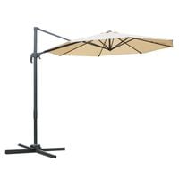 3m Offset Roma Parasol Cantilever Hanging Umbrella 360 Rotation w/Cross Base