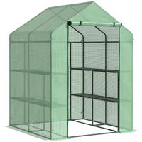 2-Tier Walk In Garden Greenhouse Polytunnel Steeple Grow Plant with Cover