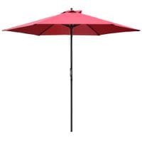 2.8m Patio Umbrella Parasol Outdoor Sunshade Canopy with 6 Ribs Manual Push84D-067WR