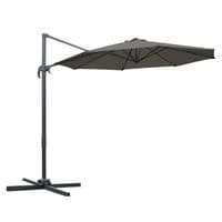 3 (M) Offset Parasol Cantilever Hanging Umbrella 360 Rotation w/Base Dark Grey