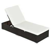 Garden Outdoor Rattan Recliner Lounger Sun Lounger Recliner Bed Chair 2 Color01-0230