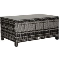 Rattan Outdoor Garden Furniture Weave Wicker Coffee Table - Black/Grey/Brown